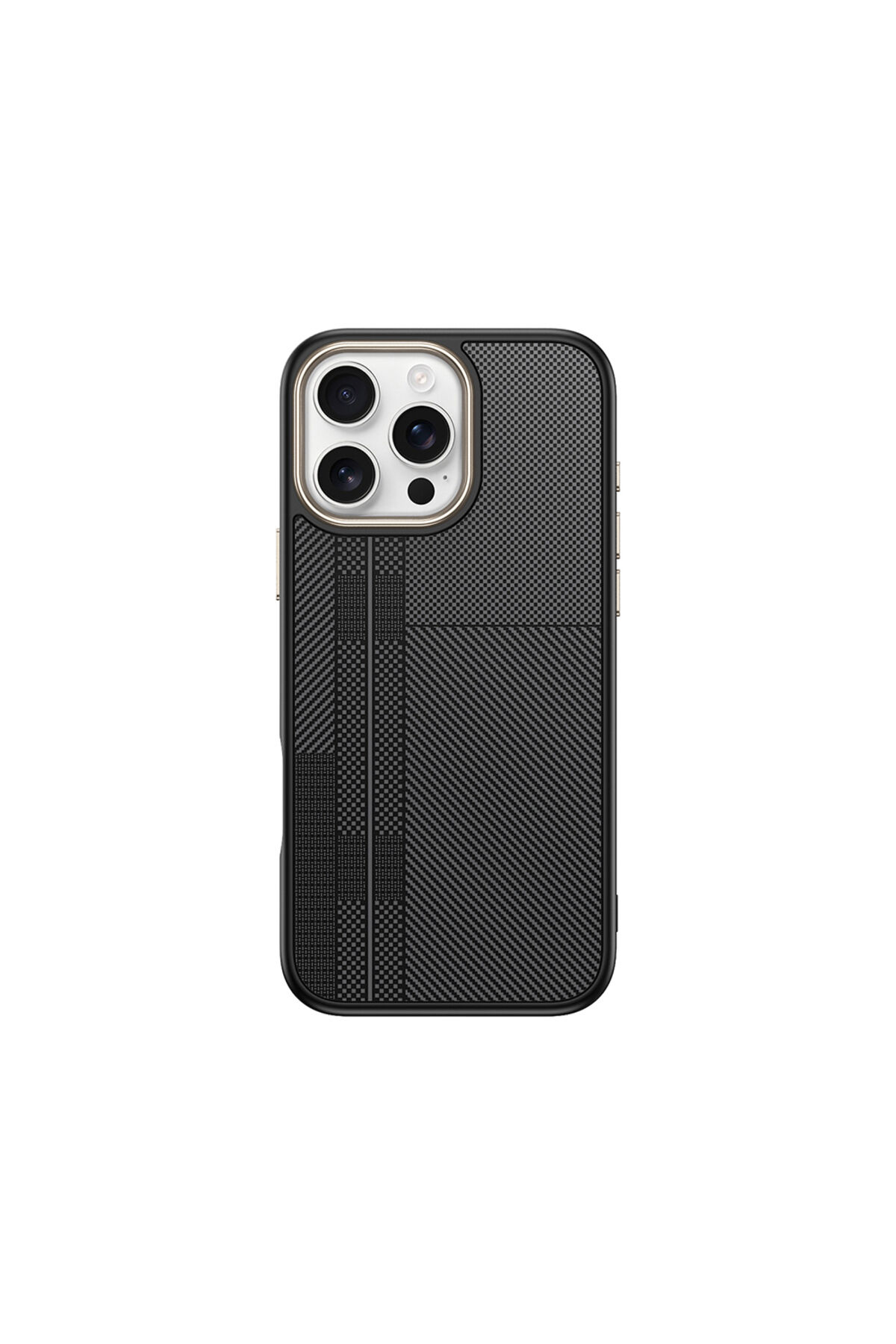 iPhone 16 Pro Max Kılıf M-safe Şarj Özellikli Karbon Fiber Görünümlü Zore Antina Kapak - Gri Gri