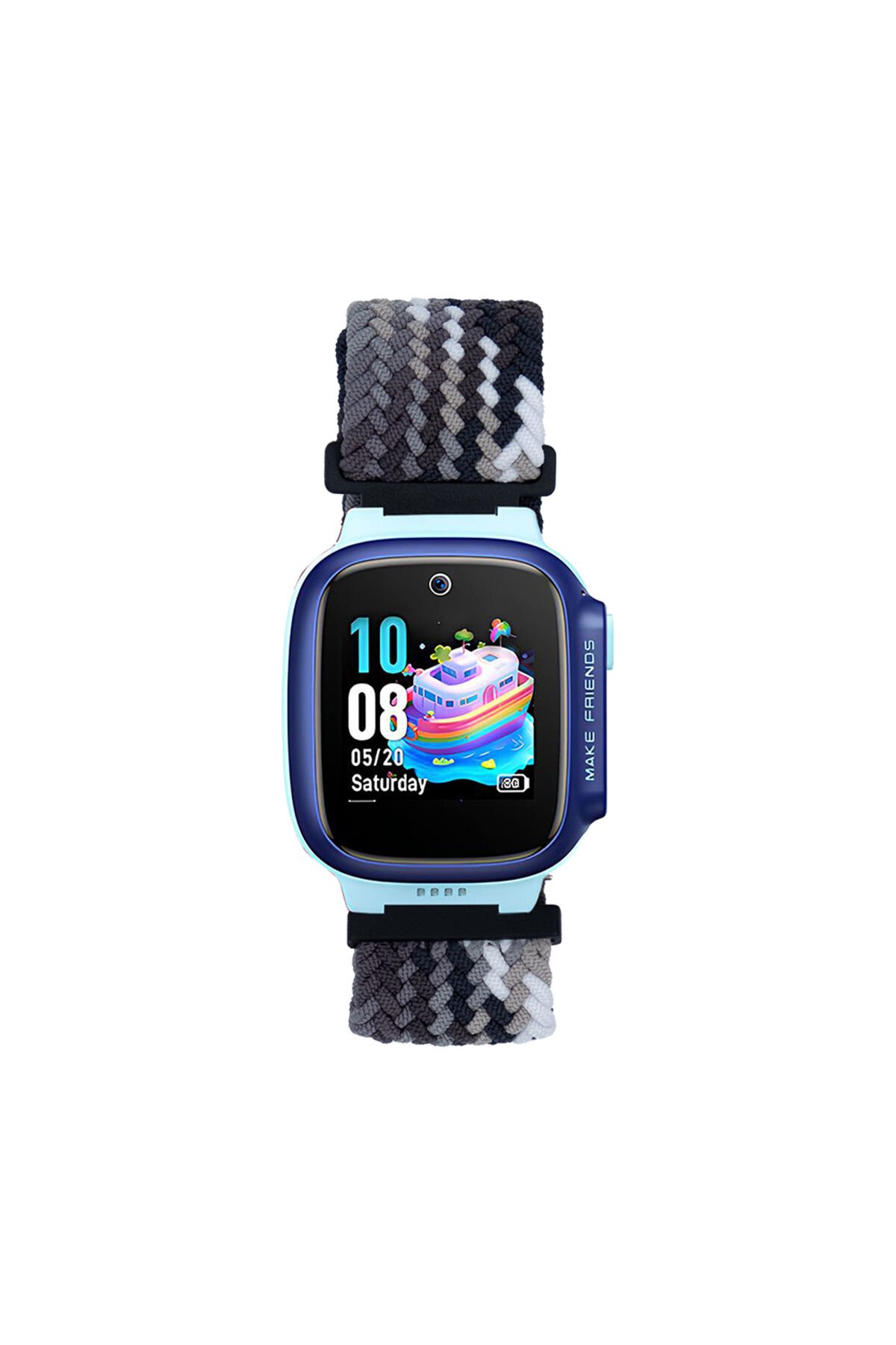 Huawei GT4 41mm LKM KRD-139 18mm Çocuklara Özel Örgü Kordon - Siyah Siyah