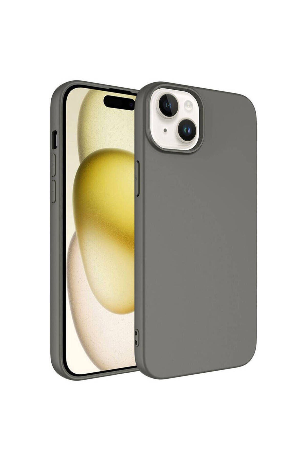 iPhone 15 Plus Kılıf BSAY LSR Lansman Kapak - Titanyum Titanyum