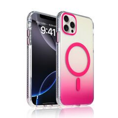 iPhone 16 Pro Kılıf M-safe Şarj Özellikli Transparan Renk Geçişli Zore Toros Kılıf