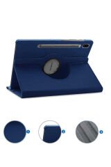 Galaxy Tab S7 Plus T970 Uyumlu MNC Dönebilen Standlı Kılıf-Mor Mor