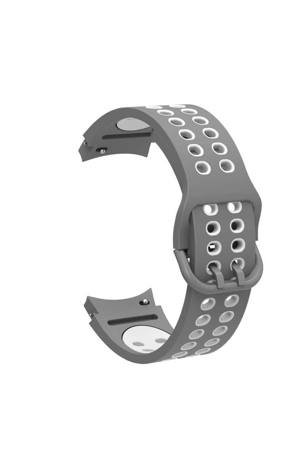 Galaxy Watch 4 40mm KRD-02 Uyumlu BSAY Kordon-Gri-Beyaz