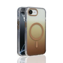 iPhone 16E Kılıf M-safe Şarj Özellikli Transparan Renk Geçişli Zore Toros Kılıf