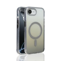 iPhone 16E Kılıf M-safe Şarj Özellikli Transparan Renk Geçişli Zore Toros Kılıf