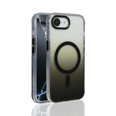 iPhone 16E Kılıf M-safe Şarj Özellikli Transparan Renk Geçişli Zore Toros Kılıf Pembe