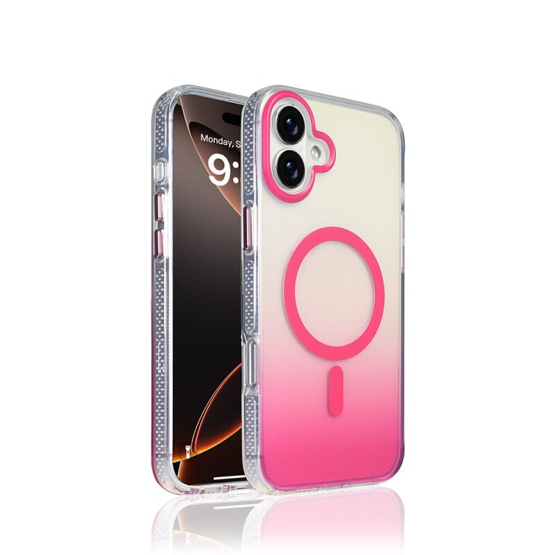 iPhone 16 Plus Kılıf M-safe Şarj Özellikli Transparan Renk Geçişli Zore Toros Kılıf