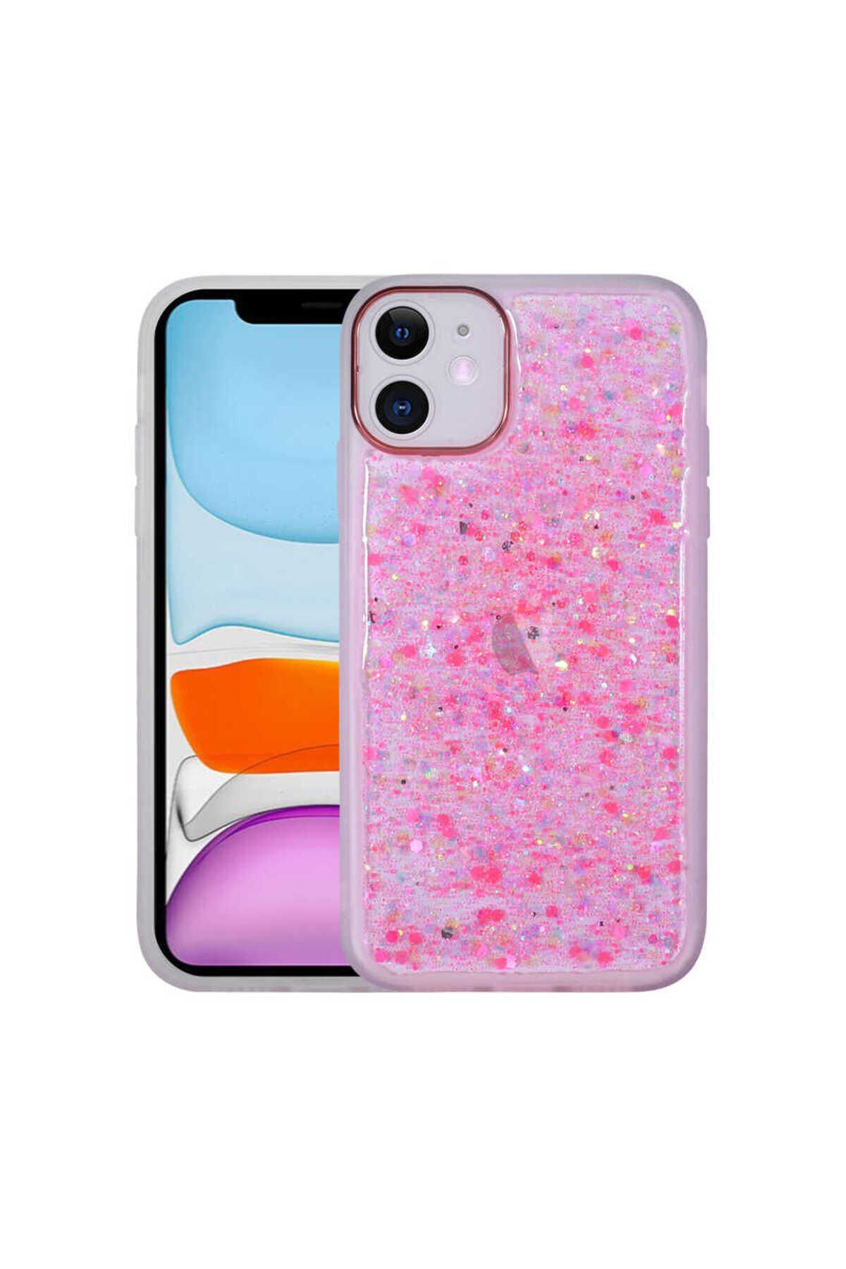 iPhone 11 Uyumlu Figürlü Desenli Işıltılı Sert BSAY Sos Kılıf-NO1 No6