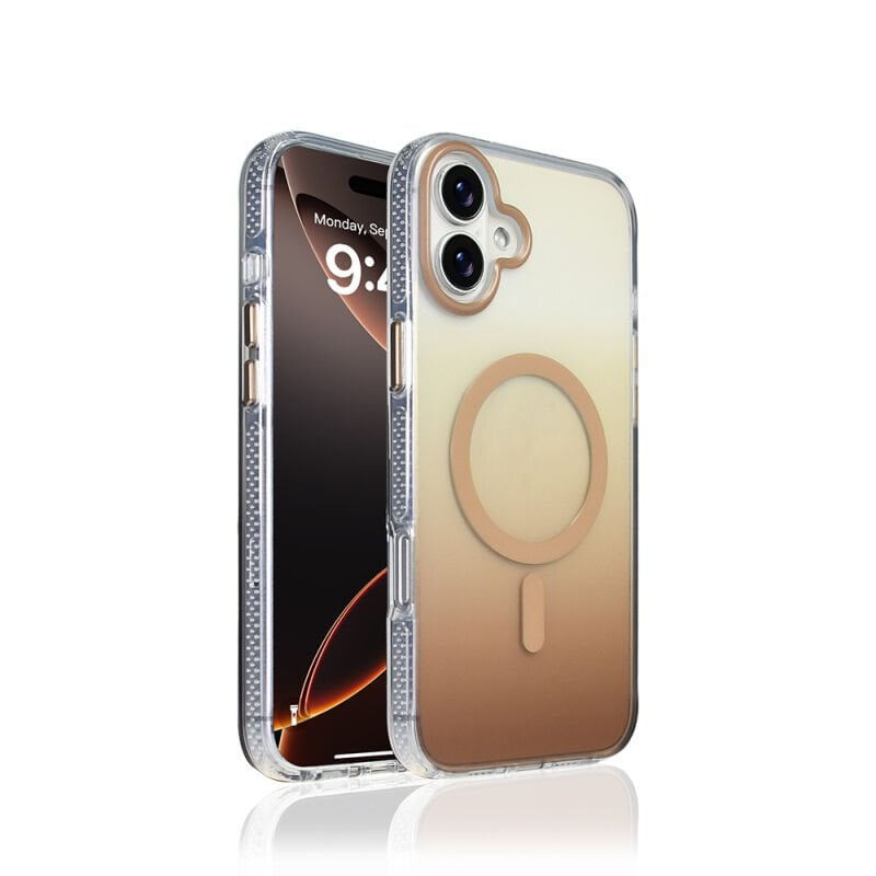 iPhone 16 Kılıf M-safe Şarj Özellikli Transparan Renk Geçişli Zore Toros Kılıf