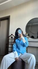 Beyaz Manşet Detaylı Gömlek