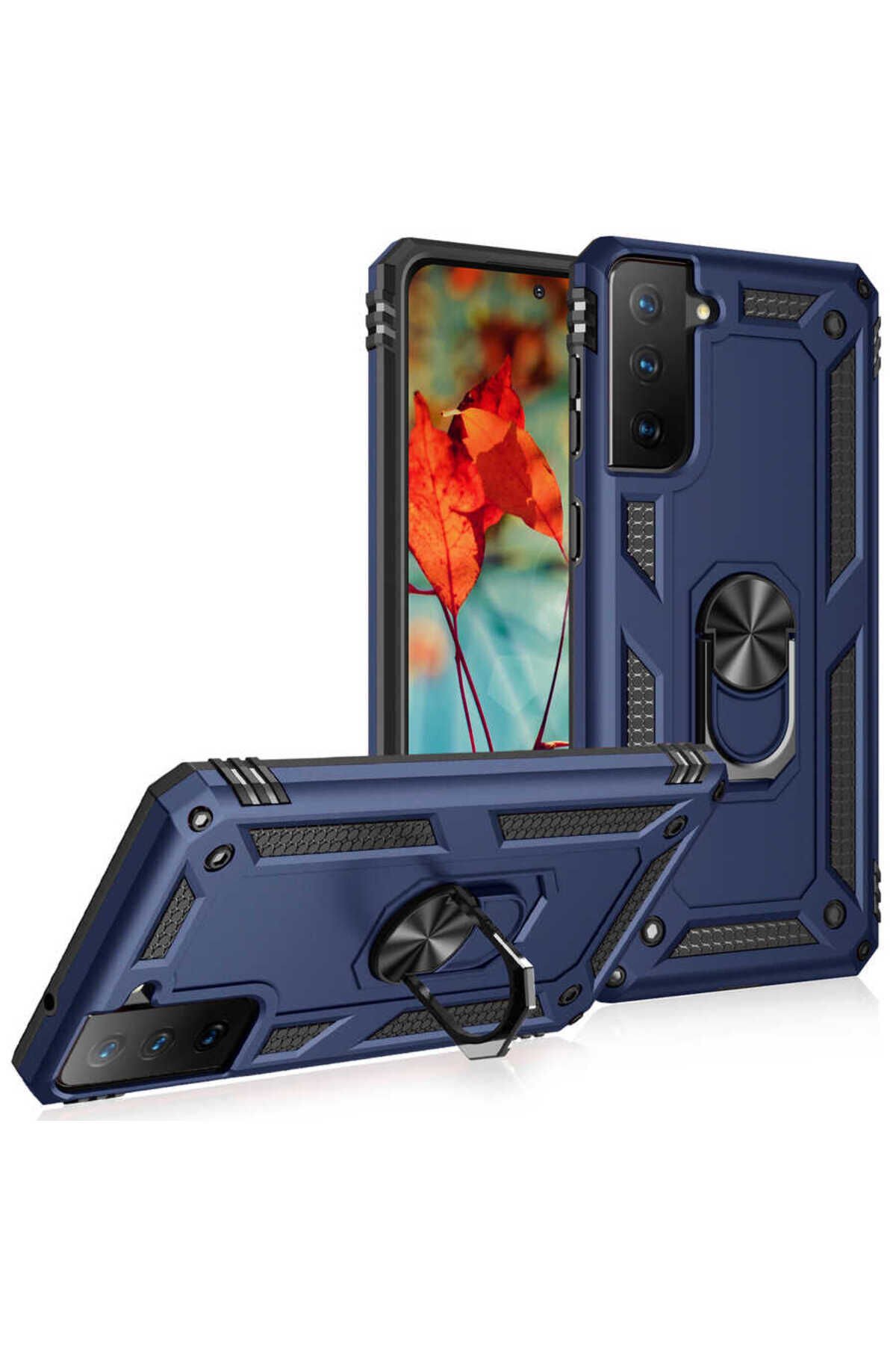 Galaxy S21 FE Kılıf BSAY Vega Kapak - Rose Gold Mavi