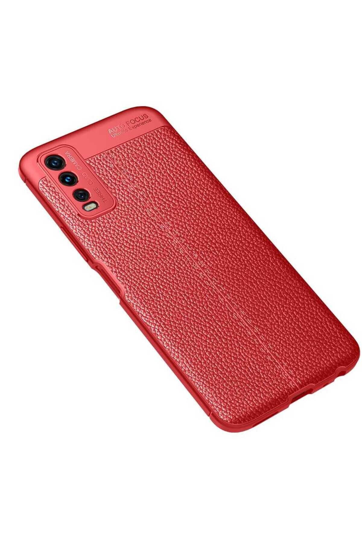 Vivo Y20S Kılıf BSAY Niss Silikon Kapak - Kırmızı Lacivert