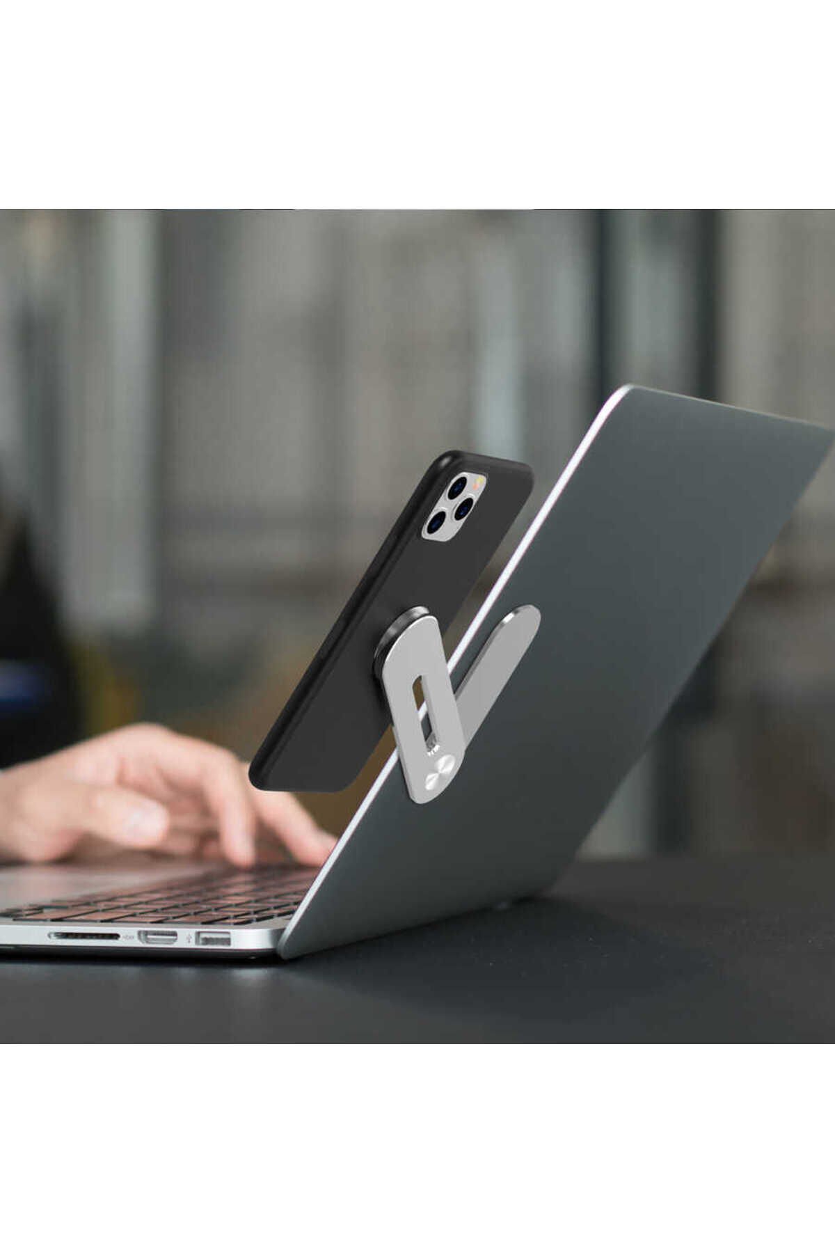 GZST SJ05 Laptop - Monitör Telefon Tutucu-Gümüş