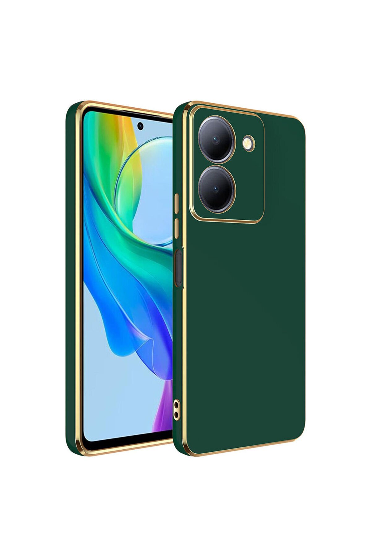 Vivo Y36 4G Kılıf BSAY Bark Kapak - Koyu Yeşil Koyu Yeşil