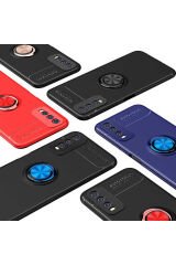 Vivo Y20 Kılıf BSAY Ravel Silikon Kapak - Siyah-Rose Gold Siyah