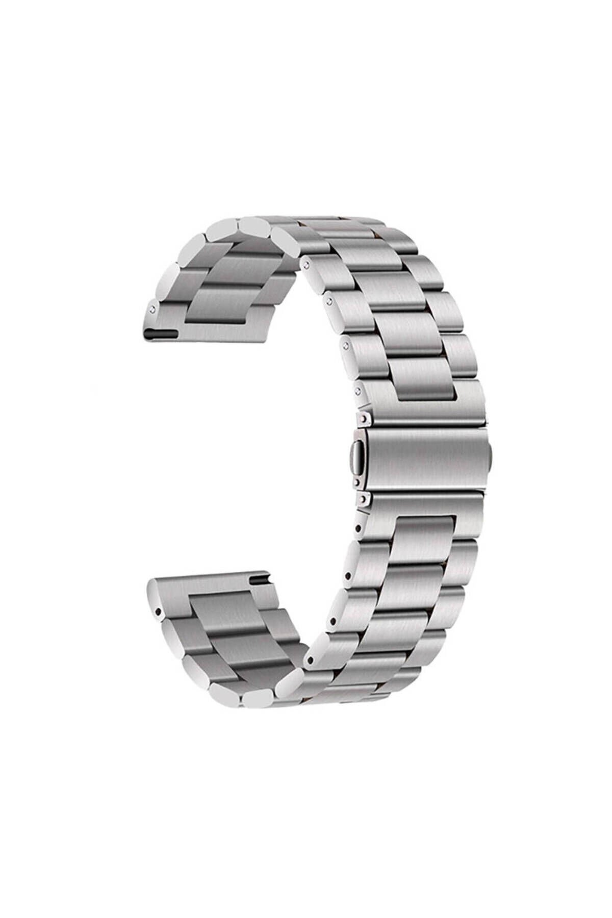 Gear S3 BSAY Band-04 22mm Metal Kordon-Siyah Gümüş