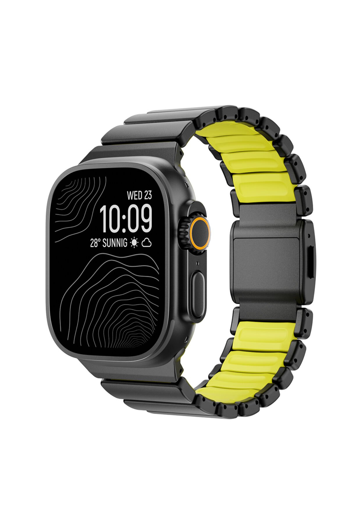 Watch 7 45mm BSAY KRD-152 Titanyum Silikon Kordon - Gri-Turuncu