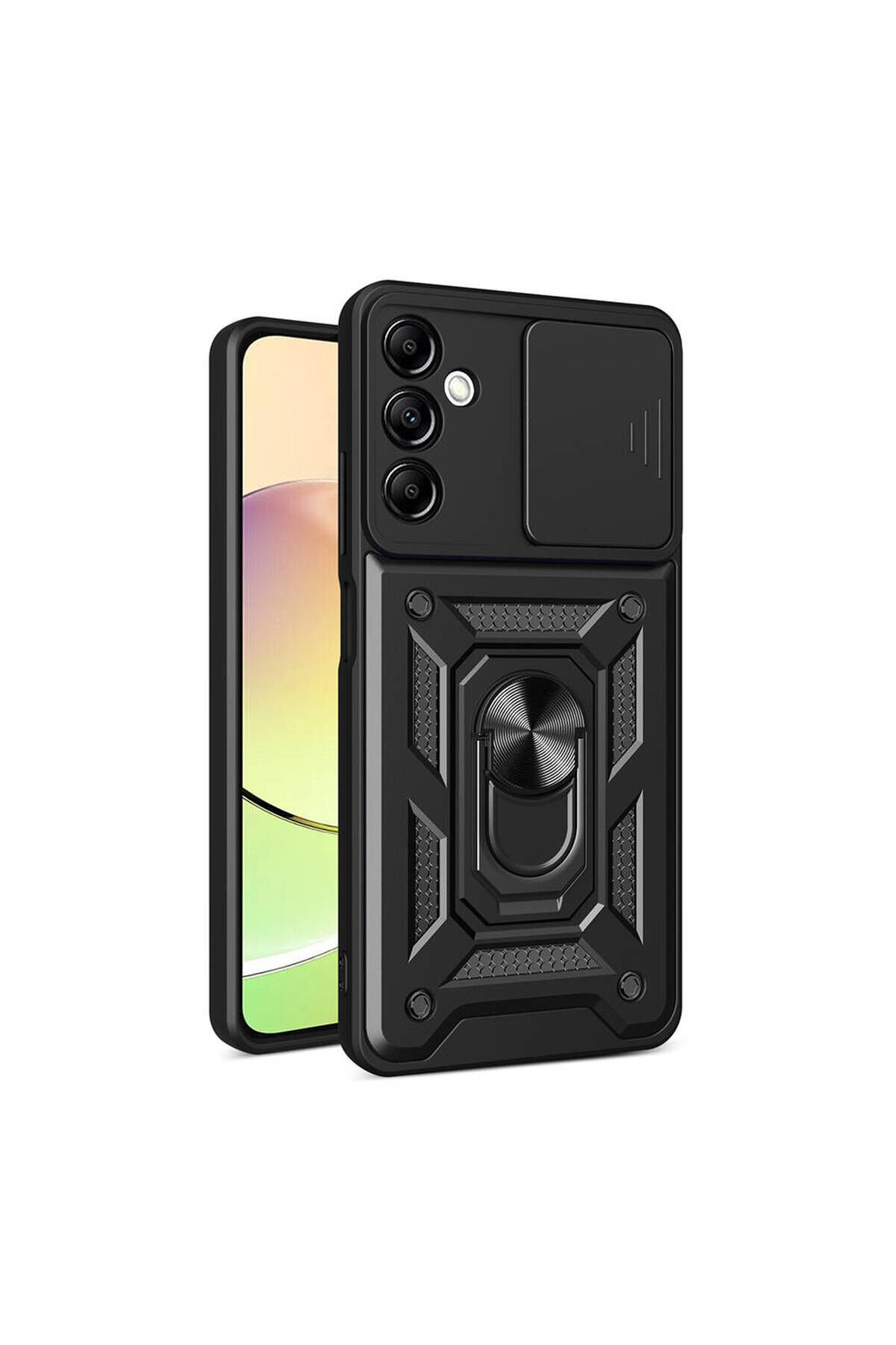 Galaxy A14 Kılıf Magnetik Standlı Kamera Korumalı BSAY Sürgülü Vega Kapak - Siyah Siyah