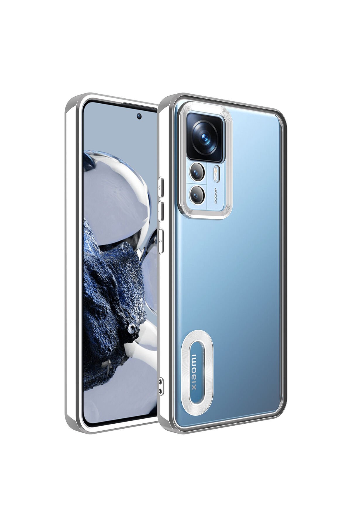 Mi 12T Pro Kılıf Kamera Korumalı Logo Gösteren BSAY Omega Kapak - Derin Mor Gümüş