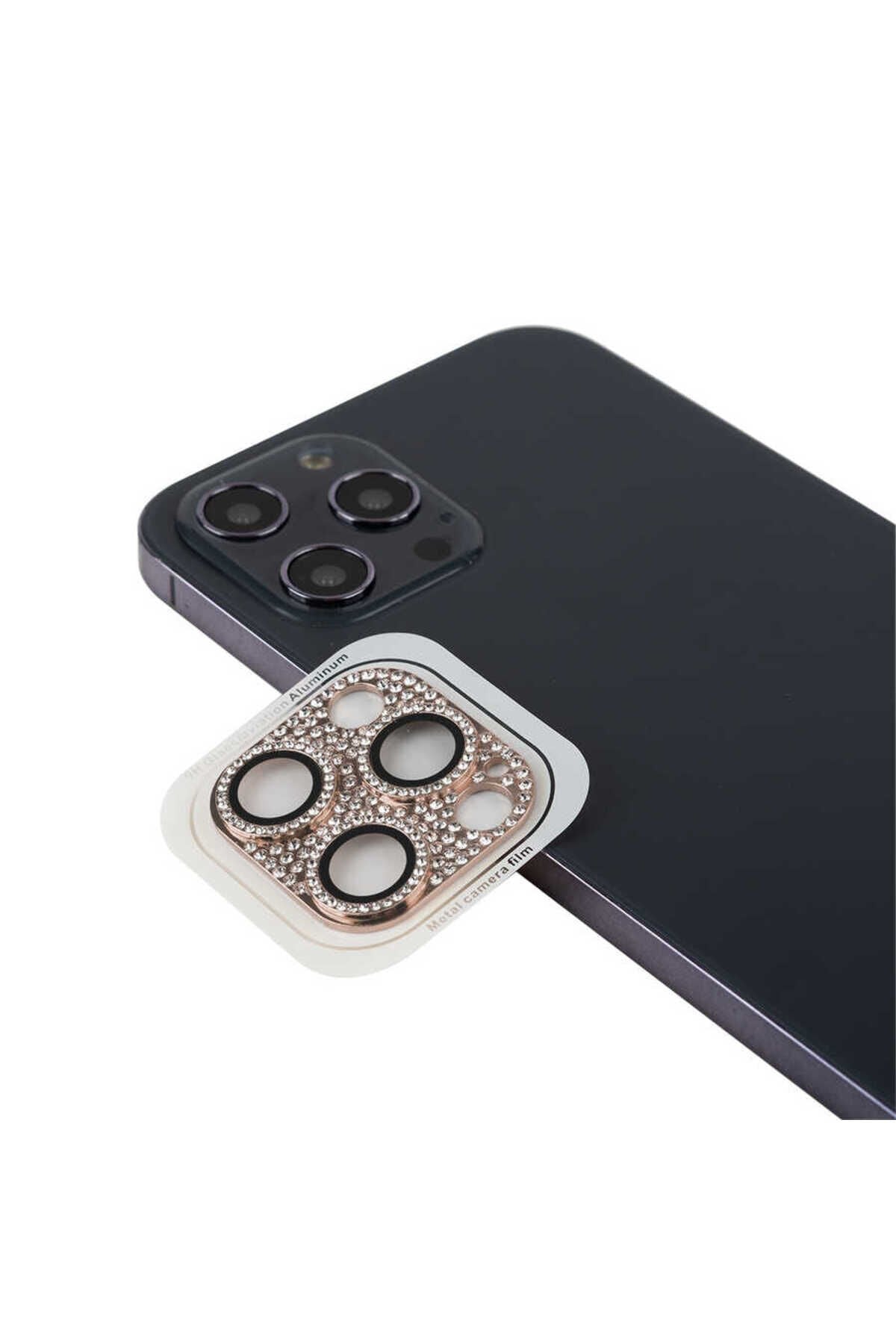 iPhone 12 Pro Max Uyumlu BSAY CL-08 Kamera Koruyucu-Siyah Pembe