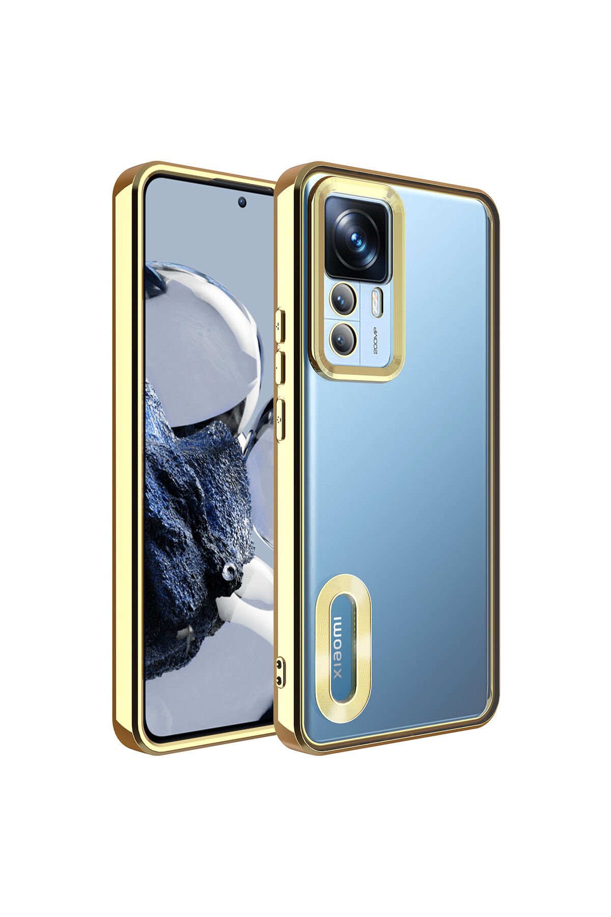 Mi 12T Pro Kılıf Kamera Korumalı Logo Gösteren BSAY Omega Kapak - Derin Mor Gold
