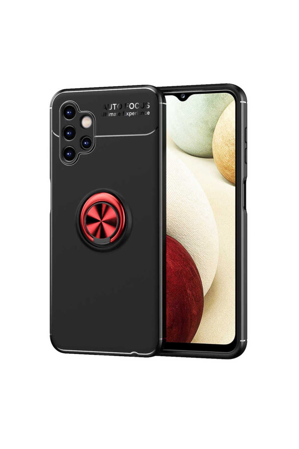 Galaxy A13 4G Kılıf GZST Ravel Silikon Kapak - Siyah-Kırmızı