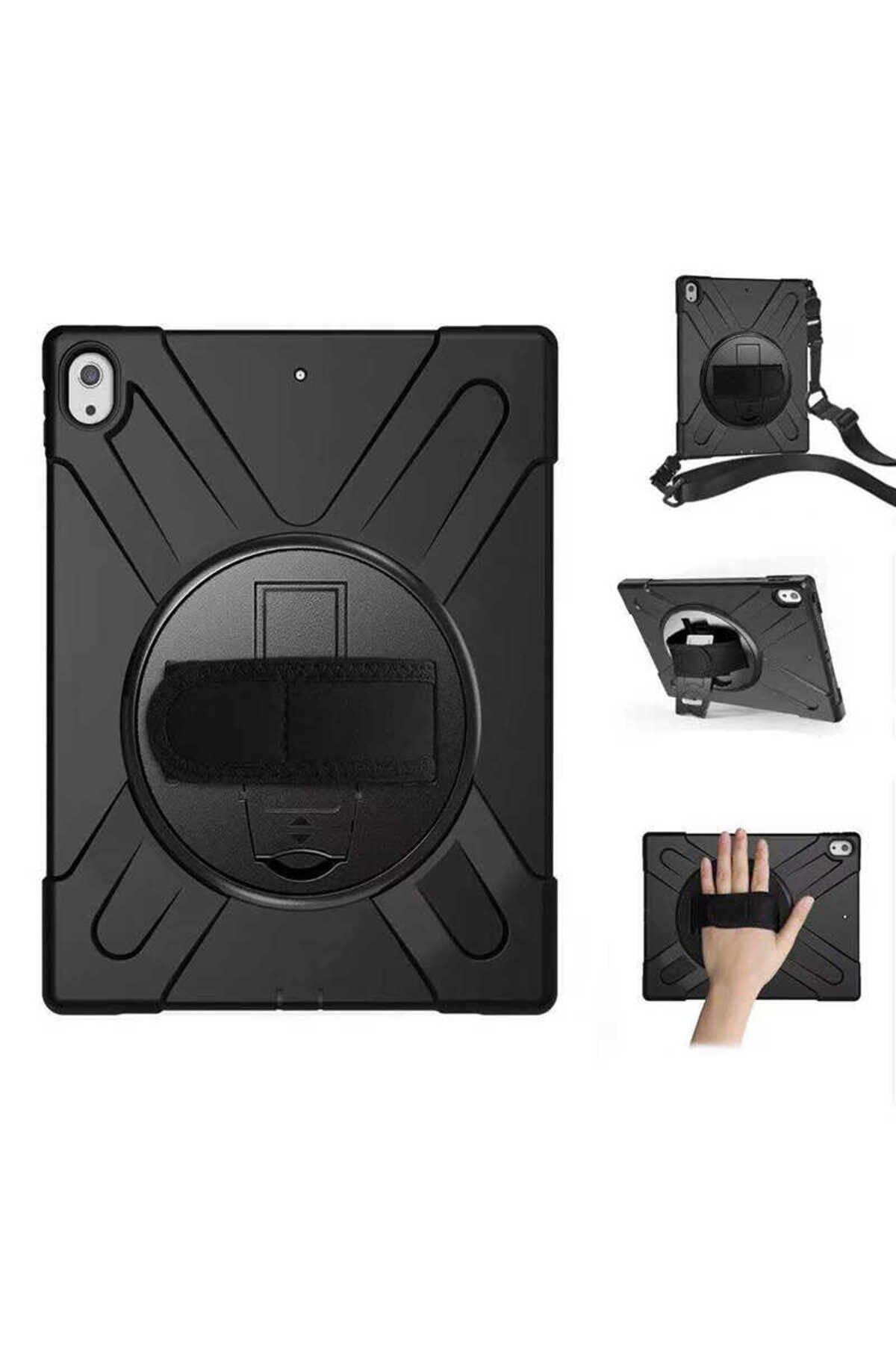 iPad Pro 12.9 2018 (3.Nesil) - Uyumlu Uyumlu TYGO Defender Tablet Silikon-Siyah Siyah