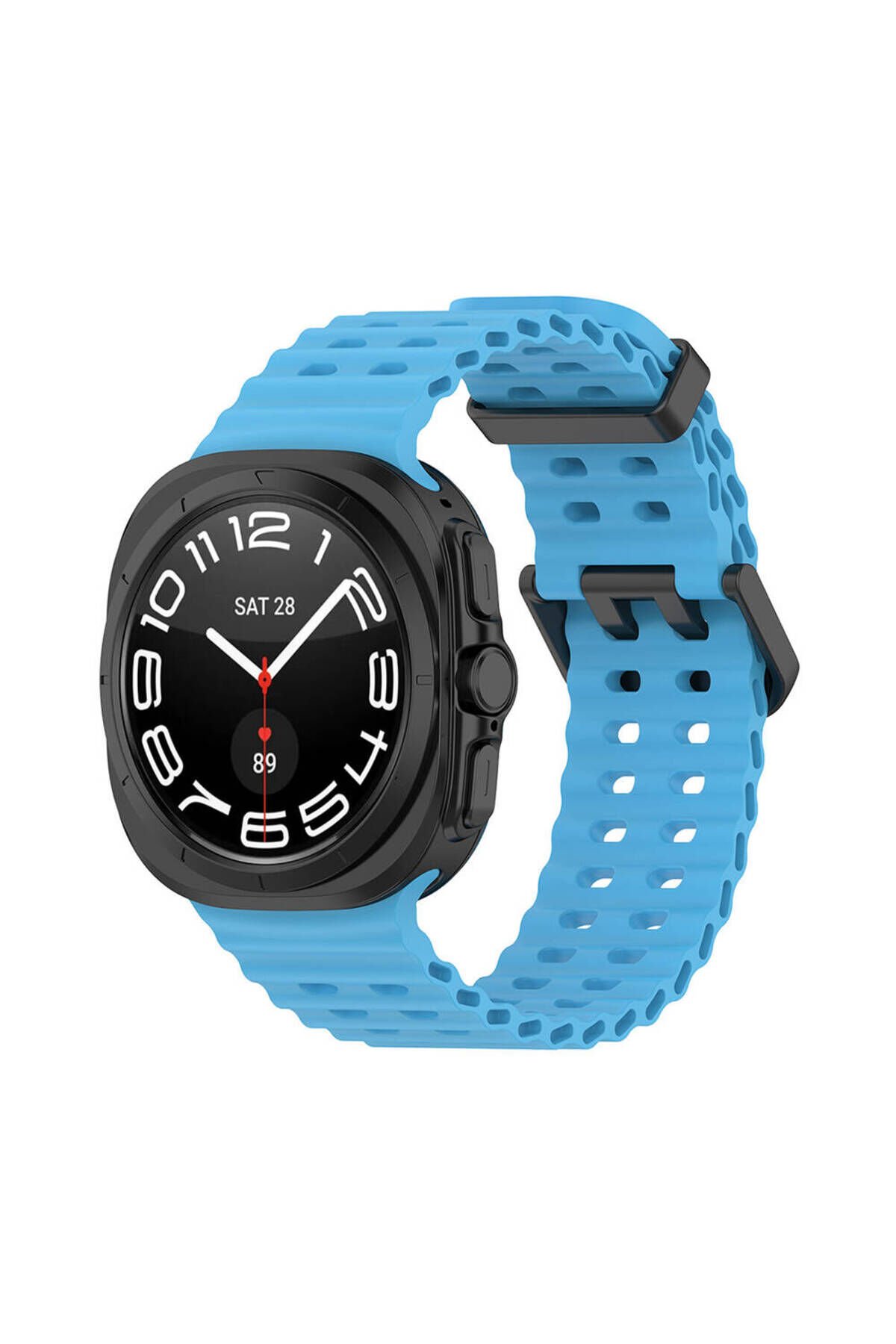 Galaxy Watch Ultra 47mm BSAY KRD-118 Tırtıklı Tasarım Silikon Kordon-Mavi Mavi