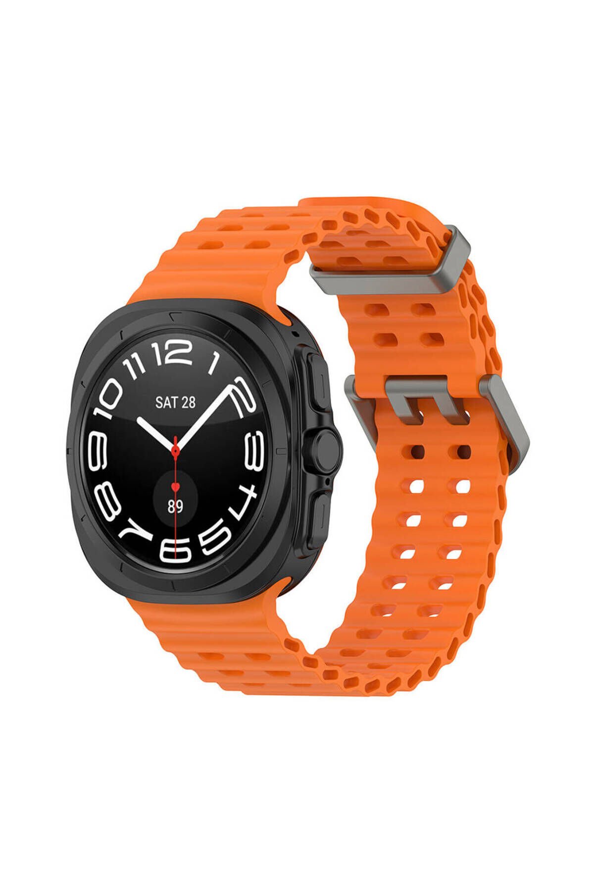 Galaxy Watch Ultra 47mm BSAY KRD-118 Tırtıklı Tasarım Silikon Kordon-Mavi Turuncu