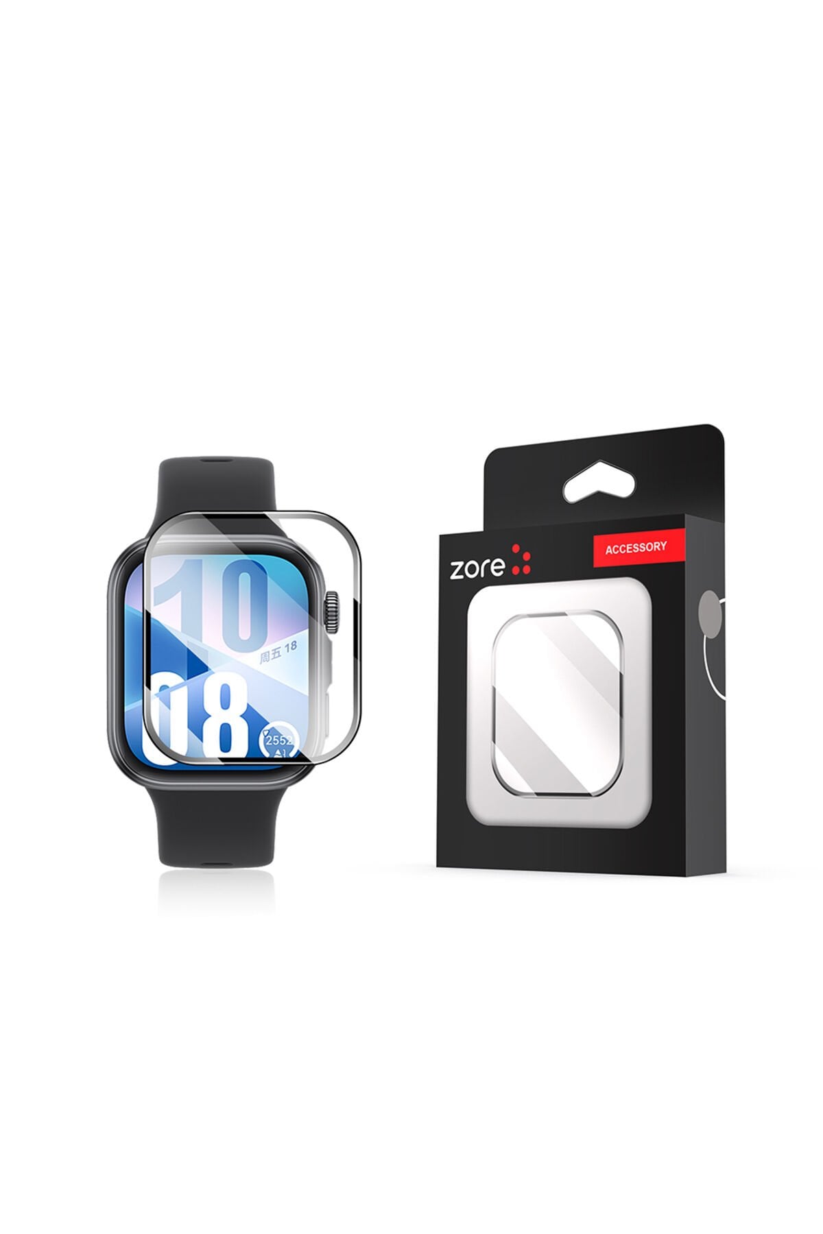 Huawei Watch Fit 4 BSAY PMMA Pet Saat Ekran Koruyucu - Siyah Siyah