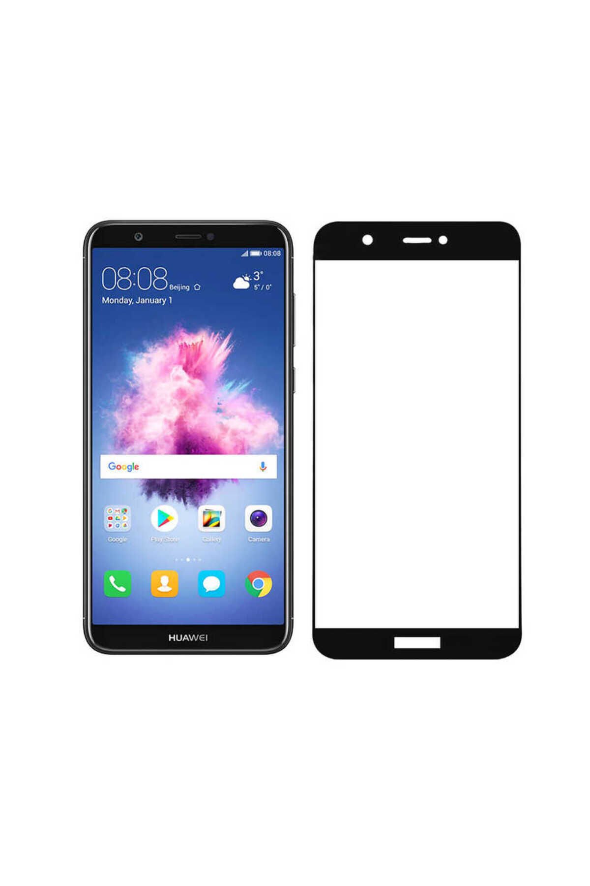 Huawei P Smart Davin 5D Cam Ekran Koruyucu - Siyah