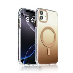 iPhone 11 Kılıf M-safe Şarj Özellikli Transparan Renk Geçişli Zore Toros Kılıf