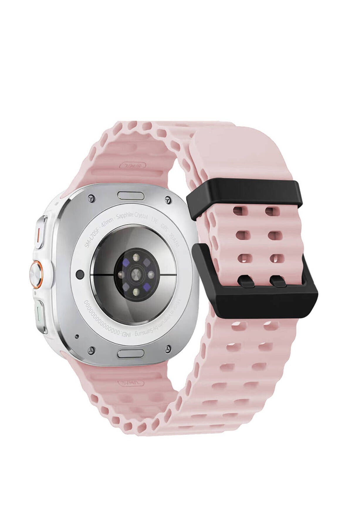 Galaxy Watch Ultra 47mm BSAY KRD-118 Tırtıklı Tasarım Silikon Kordon-Mavi Siyah