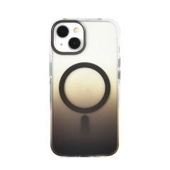 iPhone 11 Kılıf M-safe Şarj Özellikli Transparan Renk Geçişli Zore Toros Kılıf Siyah