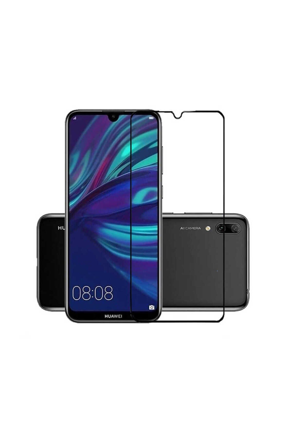 Huawei Y7 Prime 2019 Davin 5D Cam Ekran Koruyucu - Siyah