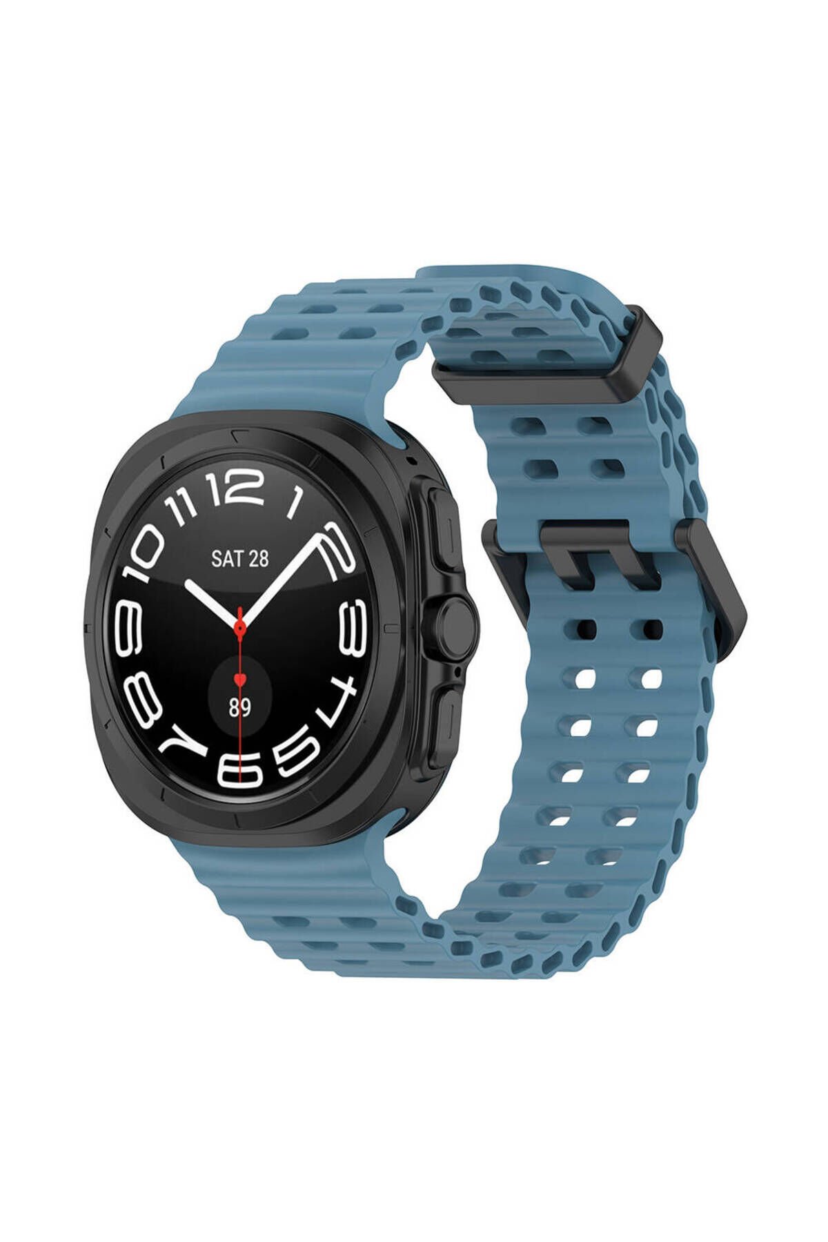 Galaxy Watch Ultra 47mm BSAY KRD-118 Tırtıklı Tasarım Silikon Kordon-Mavi Lacivert