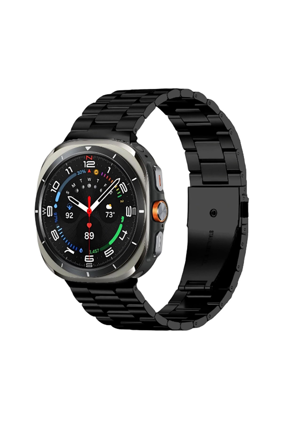 Galaxy Watch 8 KRD-04 Metal Kordon - Siyah Siyah
