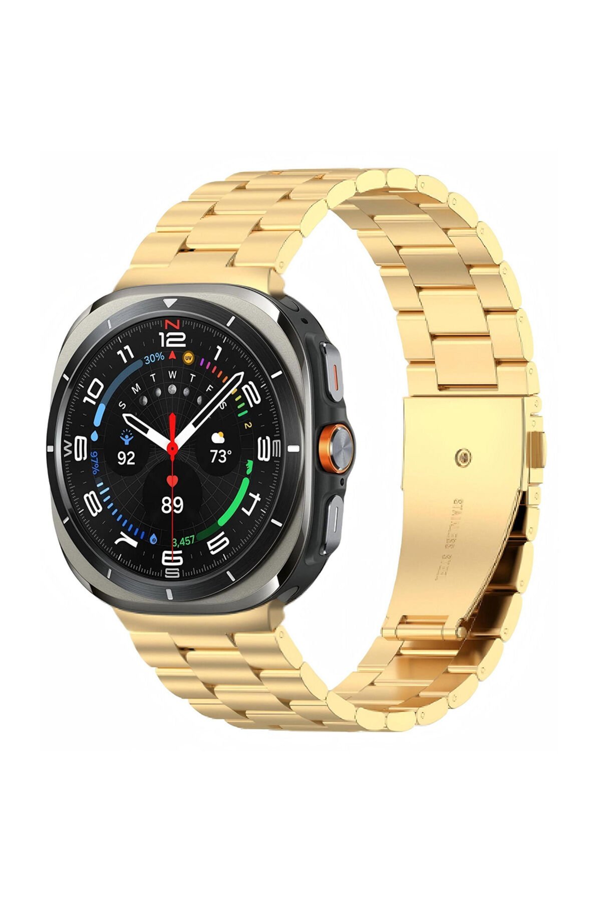 Galaxy Watch 8 KRD-04 Metal Kordon - Siyah Siyah