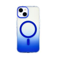 iPhone 11 Kılıf M-safe Şarj Özellikli Transparan Renk Geçişli Zore Toros Kılıf Gri