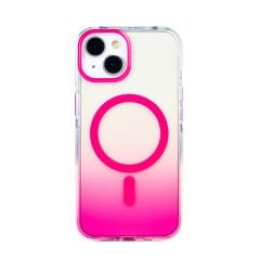 iPhone 11 Kılıf M-safe Şarj Özellikli Transparan Renk Geçişli Zore Toros Kılıf Gri