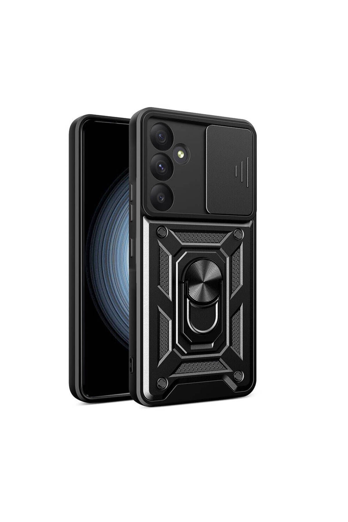 Galaxy A35 Kılıf Magnetik Standlı Kamera Korumalı BSAY Sürgülü Vega Kapak - Siyah Siyah