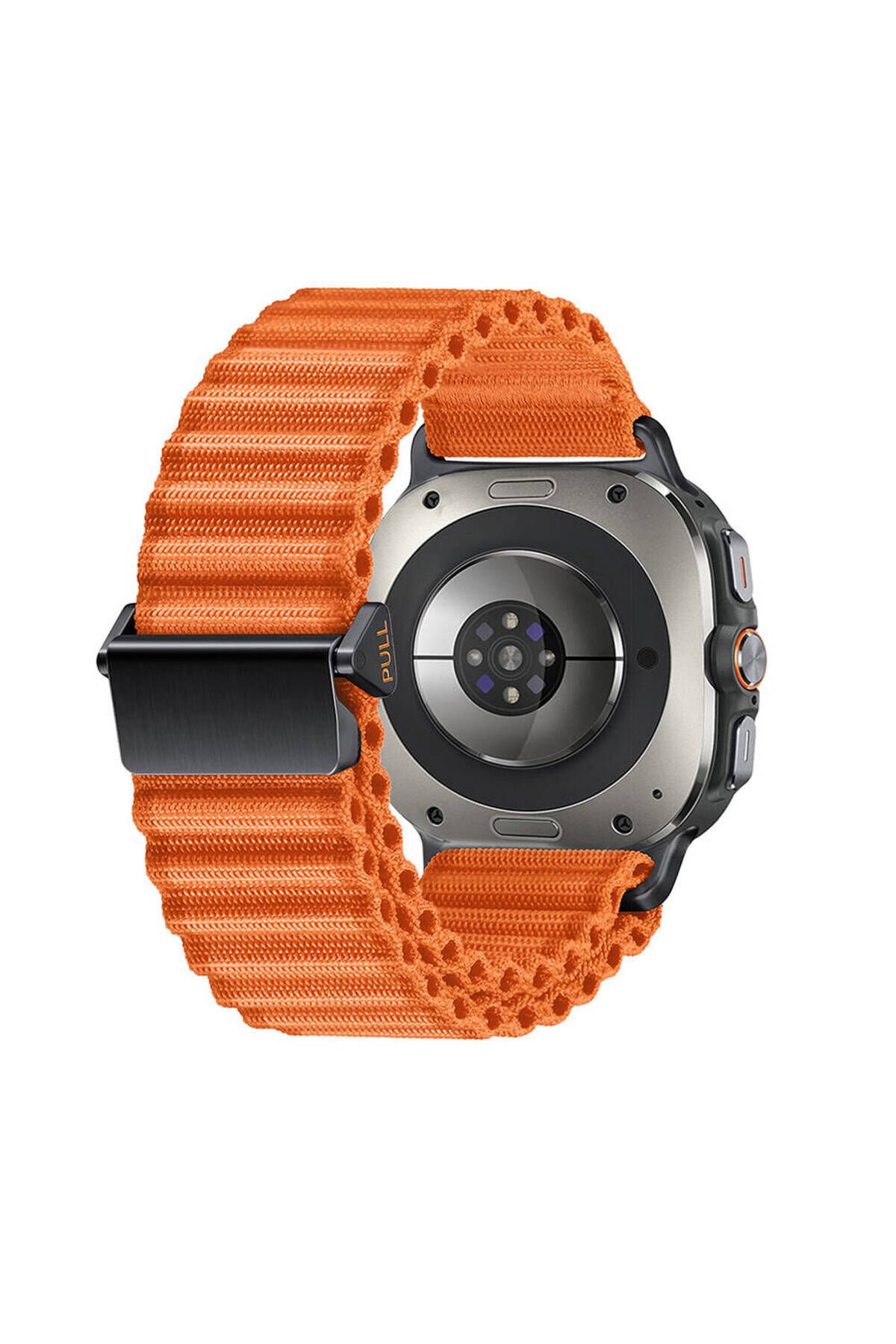 Galaxy Watch Ultra 47mm BSAY KRD-120 Naylon Kumaş Hasır Örgülü Kordon-Turuncu Turuncu