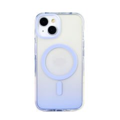 iPhone 11 Kılıf M-safe Şarj Özellikli Transparan Renk Geçişli Zore Toros Kılıf Rose Gold