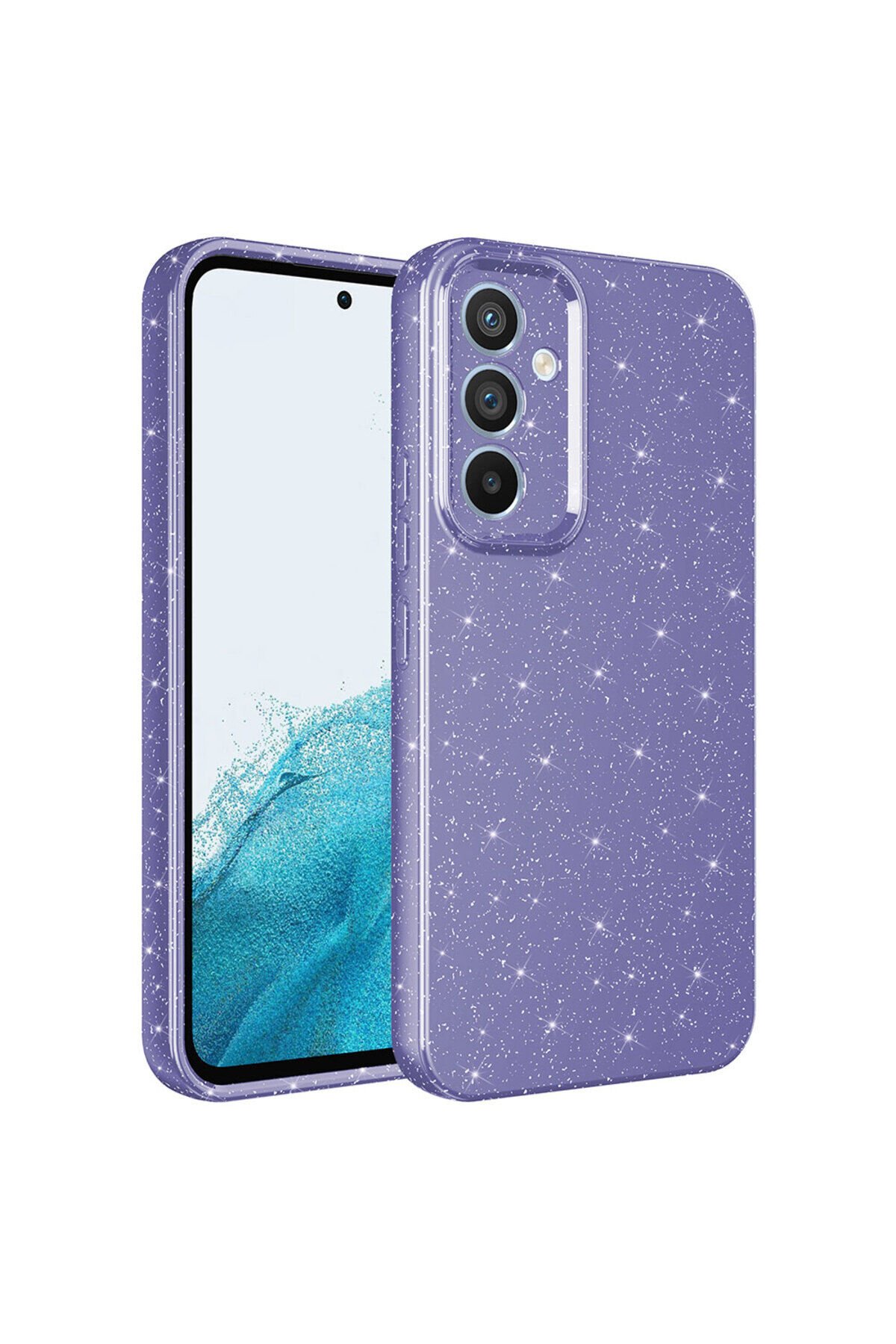 Galaxy A54 Kılıf Kamera Korumalı Simli Lüks BSAY Koton Kapak - Gri Gri
