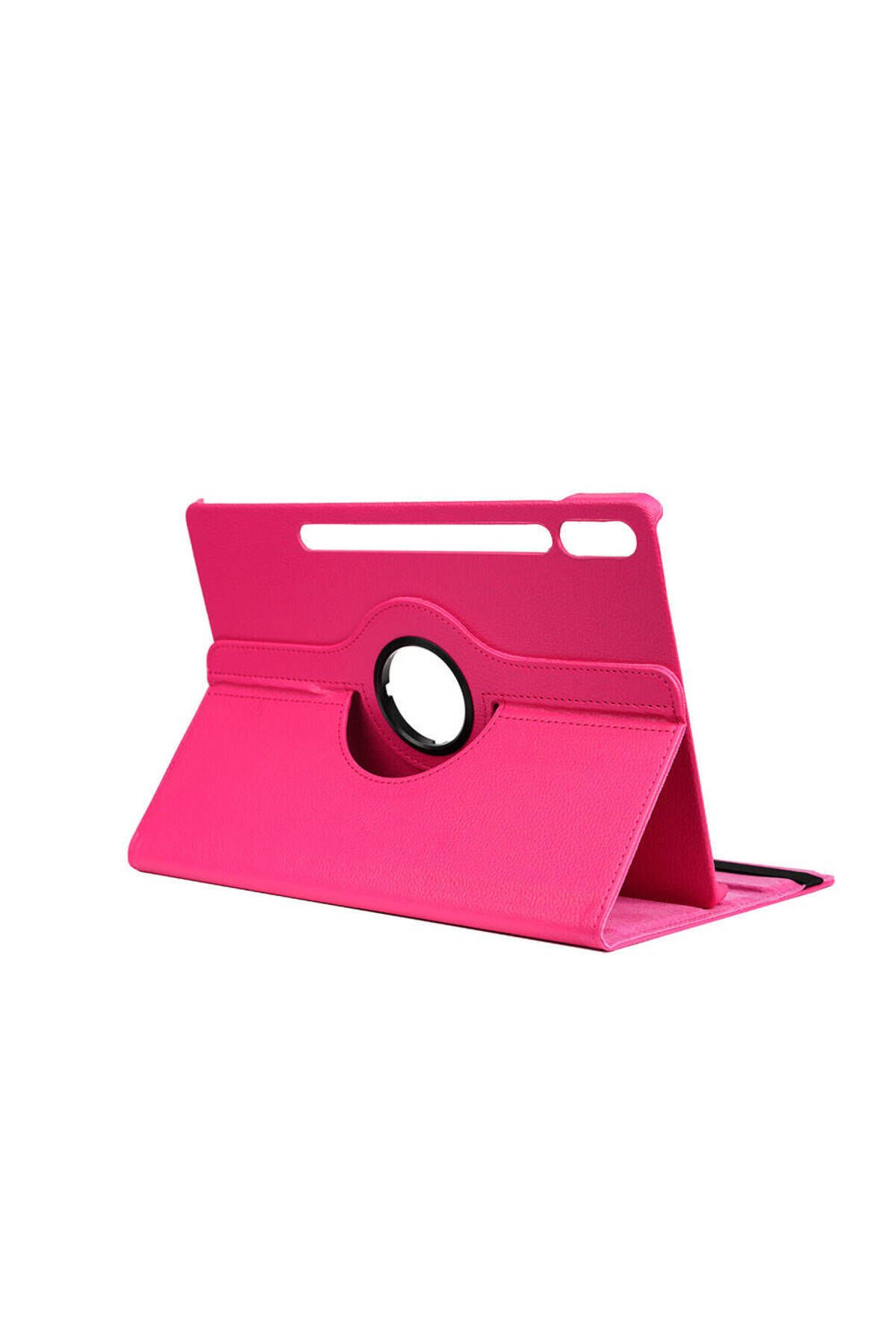 Galaxy Tab S9 FE Plus Uyumlu SBT Dönebilen Standlı Kılıf-Pembe Koyu Pembe Koyu