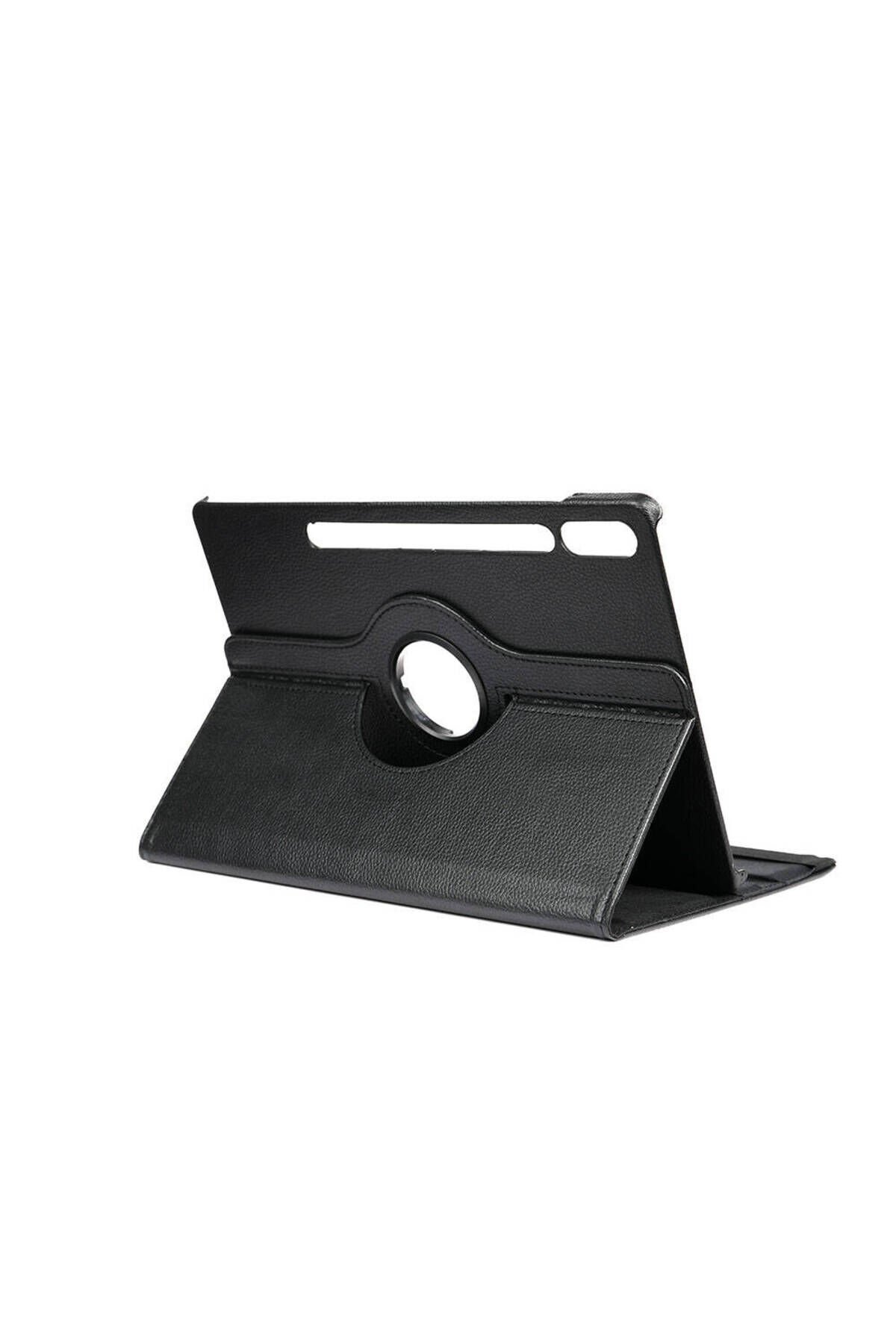 Galaxy Tab S9 FE Plus Uyumlu SBT Dönebilen Standlı Kılıf-Pembe Koyu Siyah