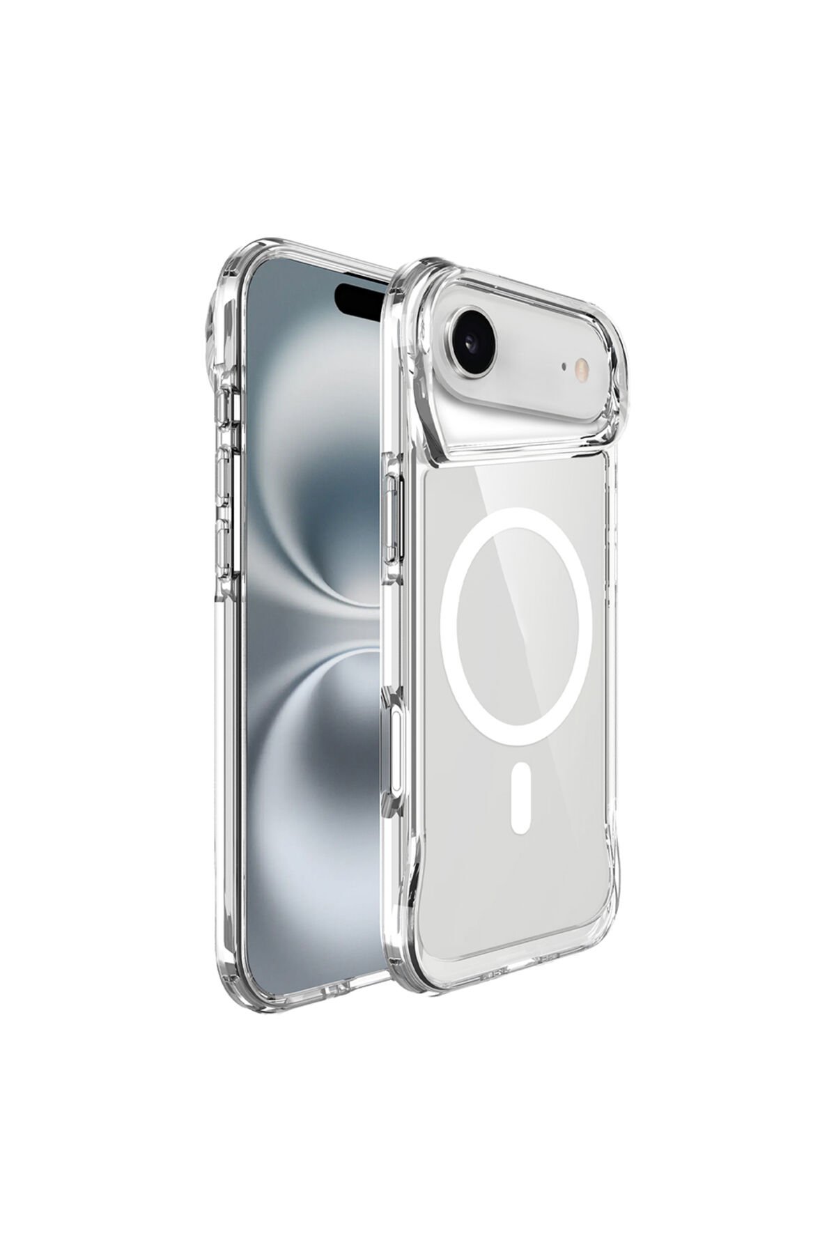 iPhone 17 Air Kılıf Zore M-safe Şarj Özellikli T-Max M-safe Kapak - Şeffaf Şeffaf
