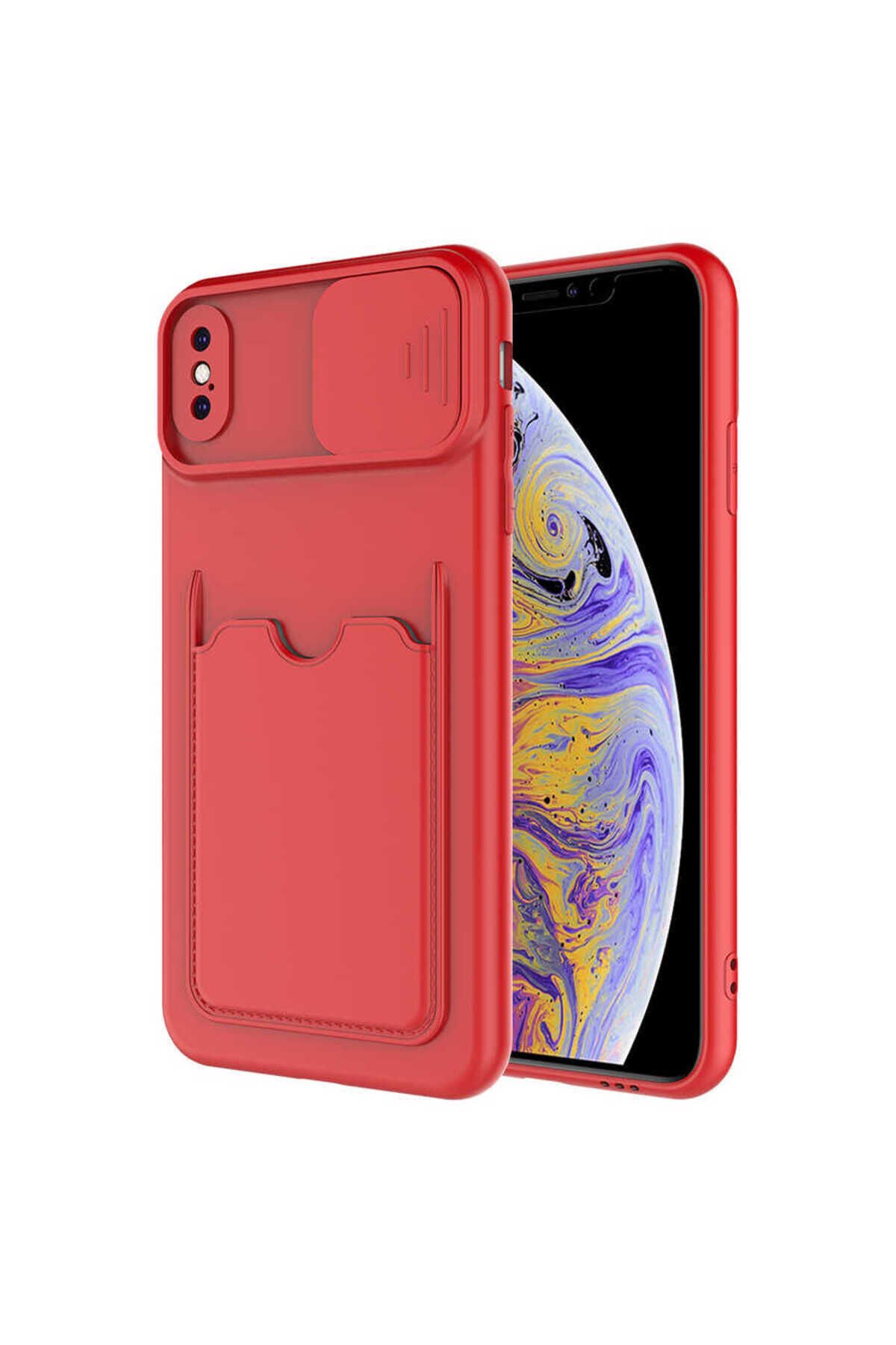 iPhone XS Max 6.5 Kılıf BSAY Kartix Kapak - Kırmızı Kırmızı