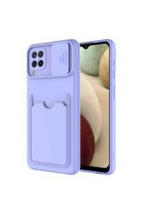 Galaxy M32 Kılıf BSAY Kartix Kapak - Koyu Mor Kırmızı