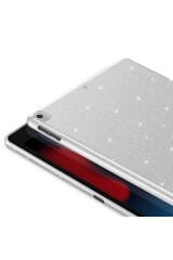 iPad 10.2 2021 (9.Nesil) Simli Parlak Görünümlü Uyumlu SBT Tablet Koton Kılıf-Gümüş Gümüş