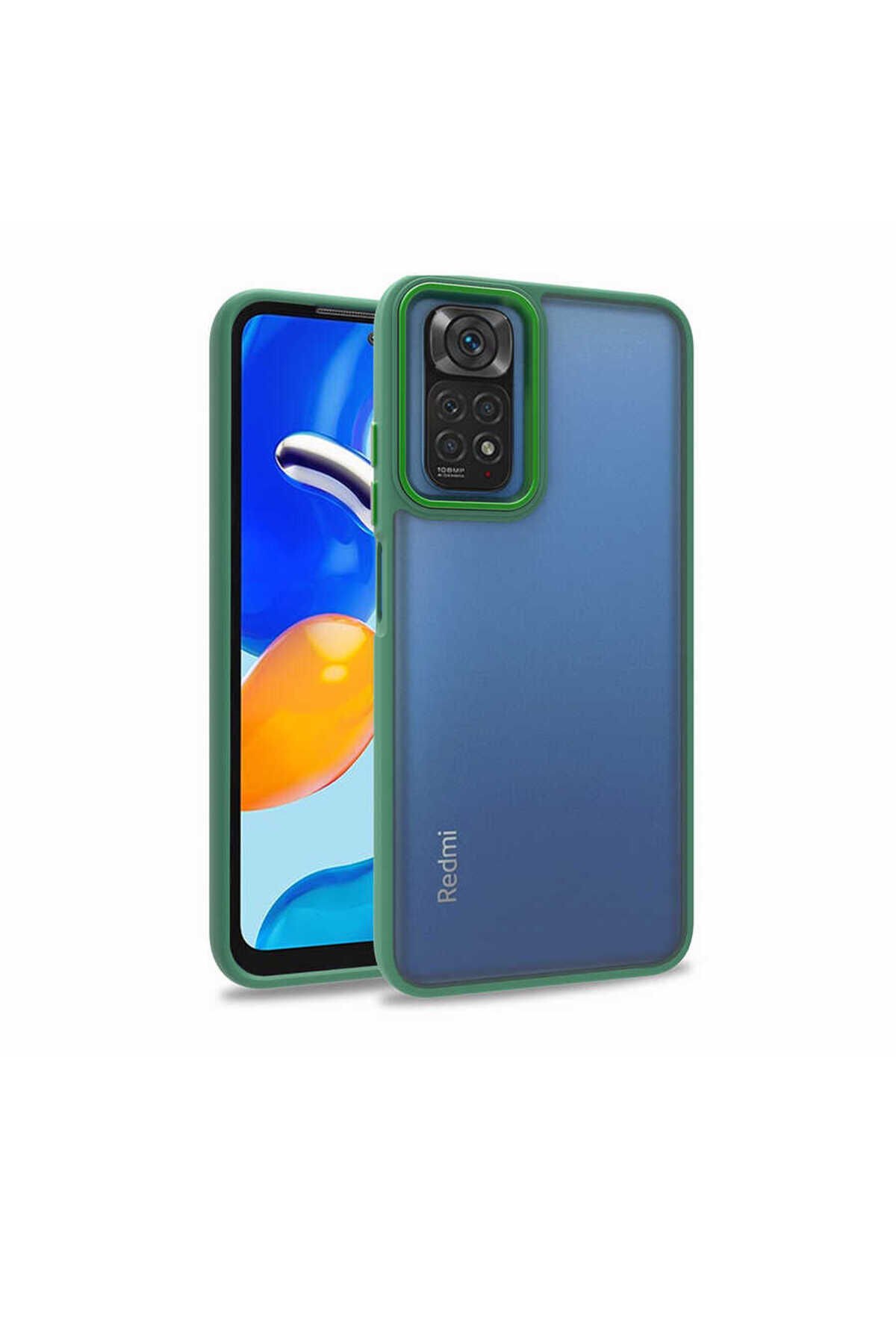 Redmi Note 11S Global Kılıf BSAY Flora Kapak - Rose Gold Yeşil